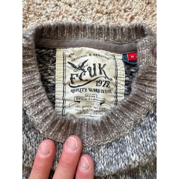 FCUK Wool Blend Mens Sweater, size Medium, Thick & Heavy - Picture 7 of 10